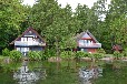 Ferienhaus Schweriner See mit Boot - Blaues Reetdachhaus