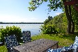 Ferienhaus Schweriner See mit Boot - Blaues Reetdachhaus