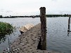Bootshaus am Mirower See mit Motorboot