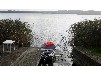 Bootshaus am Malchiner See mit Motorboot