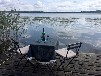 Bootshaus am Malchiner See mit Steg und Boot
