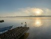 Bootshaus am Inselsee mit E-Motorboot