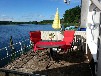 Urlaub im Bootshaus am Rätzsee - bei Mirow, mit Reetdach, Ruderboot, in Traumlage, nur E-Motoren erl., gr. Panoramafenster- Süd-Westseite