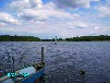 Urlaub im Bootshaus am Rätzsee - bei Mirow, mit Reetdach, Ruderboot, in Traumlage, nur E-Motoren erl., gr. Panoramafenster- Süd-Westseite