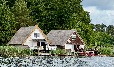Urlaub im Bootshaus am Rätzsee - bei Mirow, mit Reetdach, Ruderboot, in Traumlage, nur E-Motoren erl., gr. Panoramafenster- Süd-Westseite