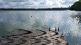Bootshaus Schwarzer See mit Boot