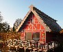 Reetgedecktes Bootshaus am Mirower See