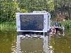 Hausboot mit Sauna festliegend auf dem Klostersee in Brandenburg