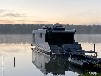 Hausboot mit Sauna festliegend auf dem Klostersee in Brandenburg