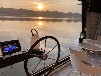 Hausboot mit Sauna festliegend auf dem Klostersee in Brandenburg